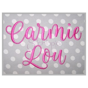 Carmie Lou Solid Embroidery Font .75&quot;1&quot; 1.25&quot; 1.5&quot; 2&quot; Format: bx dst exp hus jef pes sew shv vip vp3 xxx Machine Embroidery Instant Download