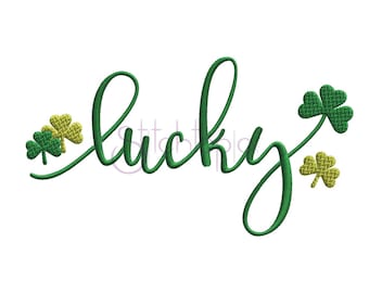 St. Patrick’s Day Lucky Embroidery Design - 10 Sizes 10 Formats DST PES VP3 Shamrock Machine Embroidery Frame Design Instant Download Files