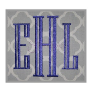 Engraved Monogram Set - 1.5&quot; 2&quot; 2.5&quot; 3&quot; 4&quot; Machine Embroidery Fonts PES Embroidery Fonts BX Fonts Embroidery Monogram Fonts Instant Download