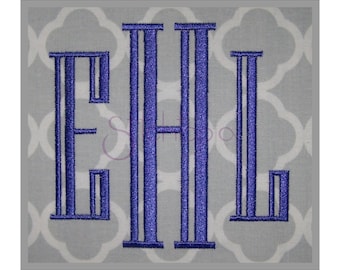 Engraved Monogram Set - 1.5" 2" 2.5" 3" 4" Machine Embroidery Fonts PES Embroidery Fonts BX Fonts Embroidery Monogram Fonts Instant Download
