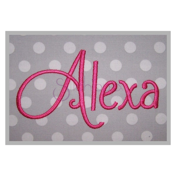 Alexa Stickerei Schrift Set - 1", 2", 3" - 11 Formate PES DST BX Schriften Maschine Stickerei Schrift Alphabet - Instant Download Dateien