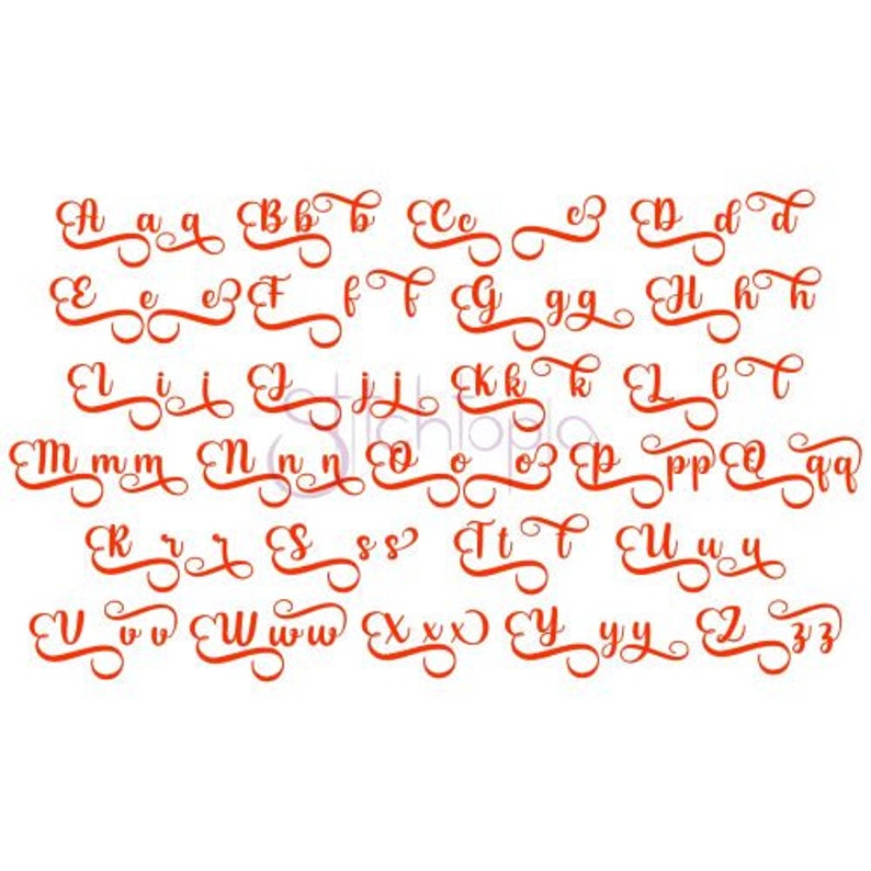 Swirls Script Embroidery Font 3 3.5 4 5 6 Formats Bx Dst Exp Hus Jef