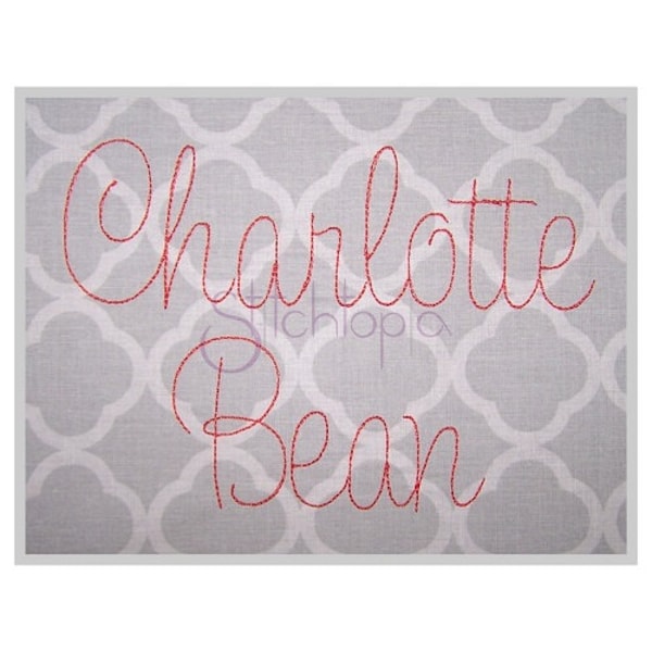 Charlotte Bean Stitch Bordado Fuente 1" 1.25" 1.5" 2" 2.5" Formatos: bx dst exp hus jef pes sew shv vip vp3 xxx - Archivos de descarga instantánea