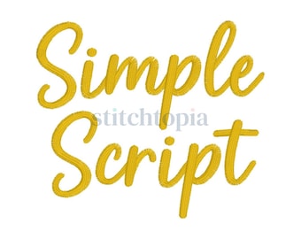 Simple Script Embroidery Font .75" 1" 1.25" 1.5" 2" Formats bx dst exp hus jef pes sew shv vip vp3 xxx Machine Embroidery Instant Download