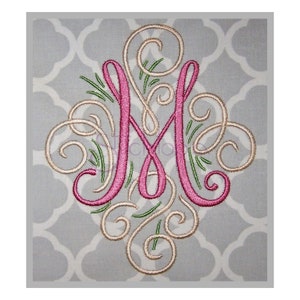 Conjunto de monogramas de bordado adornado 7 ″ 8 ″ - A-Z Swirly Machine Bordado Monograma Font Designs PES BX Fonts 11 Formatos - Arquivos de download instantâneo