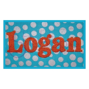 Logan Filled Embroidery Font Set - 4", 5", 6" - 11 Formats BX Font PES Chevron Pattern Machine Embroidery Font - Instant Download Files