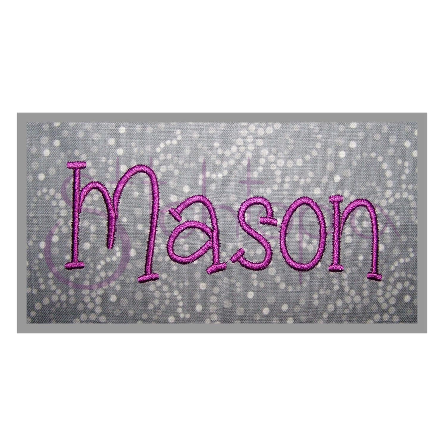 Mason Embroidery Font Set - 1" 2" 3" - 11 Formats BX Font Machine Embroidery Font Alphabet Fun Embroidery Fonts for Kids - Instant Download