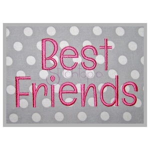 Best Friends Embroidery Font 1&quot; 1.25&quot; 1.5&quot; 2&quot; 2.5&quot; - bx dst exp hus jef pes sew shv vip vp3 xxx Machine Embroidery Font - Instant Download