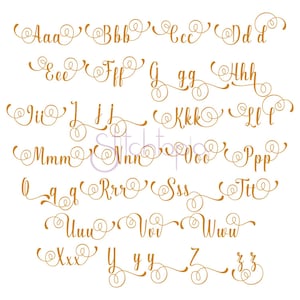 Sarah Embroidery Font 2 1 1.5 2 2.5 3 Formats: bx dst exp hus jef pes sew shv vip vp3 xxx Script Embroidery Font Instant Download image 2