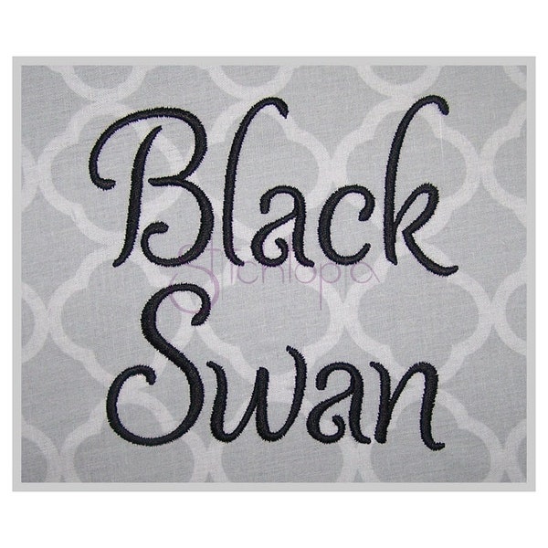 Black Swan Embroidery Font 1" 1.25" 1.5" 2" 2.5" Formats bx dst exp hus jef pes sew shv vip vp3 xxx Machine Embroidery Font Instant Download