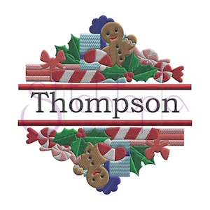 Christmas Split Embroidery Frame - 7 Sizes 10 Formats PES DST VP3 Digital Machine Embroidery Design Frame - Instant Download Files