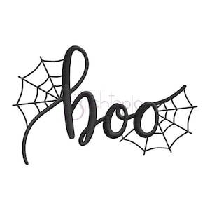 Halloween Boo Embroidery Design - 7 Sizes Formats: dst exp hus jef pes sew shv vip vp3 xxx Machine Embroidery Designs - Instant Download