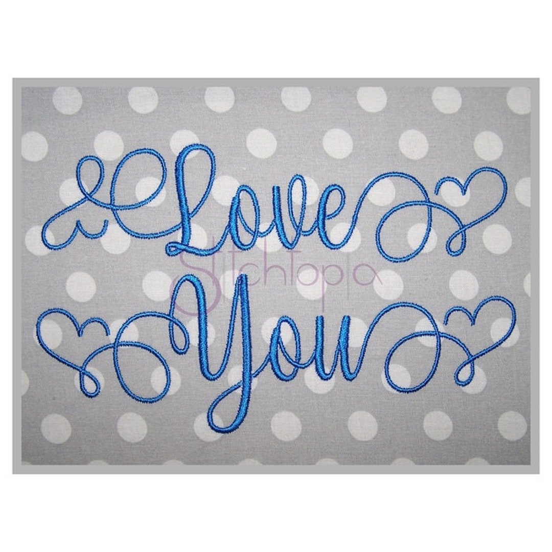 Love You Embroidery Font 1