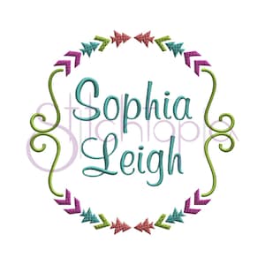 Swirly Arrow Embroidery Frame - 6 Sizes 10 Formats PES DST VP3 Embroidery Monogram Frame Machine Embroidery Frame - Instant Download Files