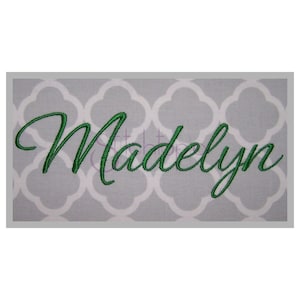 Madelyn Embroidery Font Set - 1″ 1.5" 2″ 2.5" 3″- 11 Formats Machine Embroidery Font Script Embroidery Font for Girls Instant Download Files