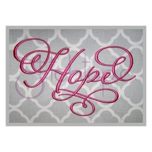 Hope 2 Monogram Set - 1", 2", 3" - Digital Machine Embroidery Font Alphabet Letters - Fancy Calligraphy Script Swirly Heart