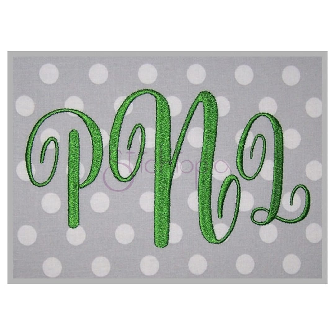 Pretty Embroidery Monogram Font 1″ 1.25″ 1.5″ 2″ 2.5″ 3″ 3.5" - 11 ...