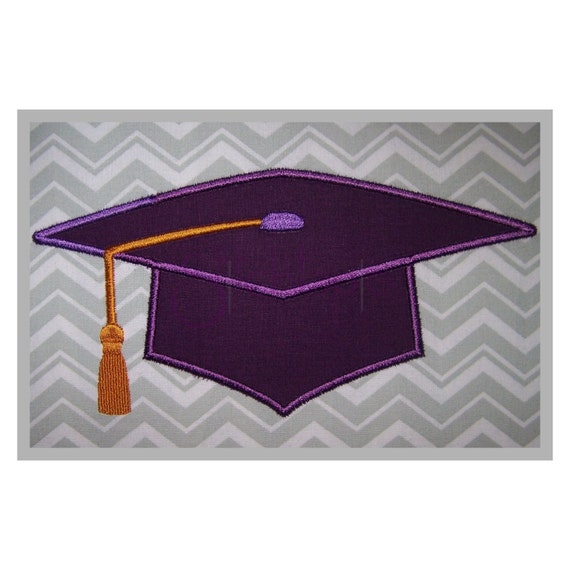 Graduation Cap Applique Design Machine Embroidery Designs Etsy