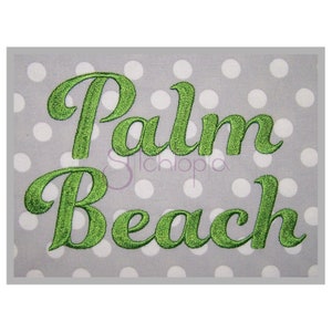 Palm Beach Embroidery Font 2.5&quot; 3&quot; 4&quot; 5&quot; 6&quot; - Format bx dst exp hus jef pes sew shv vip vp3 xxx Machine Embroidery - Instant Download