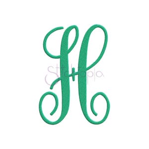 Elegante conjunto de monogramas bordados: 5,5", 6", 6,5", 7", 7,5" y 8" - Fuente de bordado a máquina Fuente de monograma Script PES BX 11 formatos - Descarga instantánea