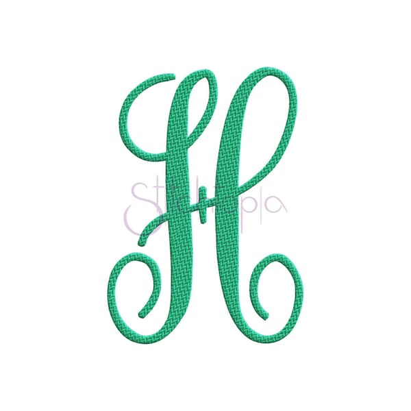 Elegant Embroidery Monogram Set – 5.5" 6" 6.5" 7" 7.5" 8"- Machine Embroidery Font Script Monogram Font PES BX 11 Formats - Instant Download