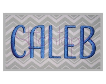 Caleb Embroidery Font Set –.5″ 1″ 1.5″ 2″ 2.5" 3"- Machine Embroidery Font Alphabet Uppercase Letters Numbers -Instant Download FIles