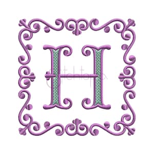 Victorian Square Embroidery Frame #2 - 7 Sizes 10 Formats Embroidery Monogram Frame Machine Embroidery Design Frame - Instant Download Files