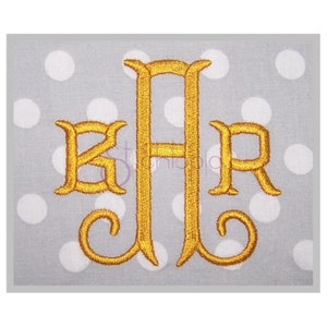 Baroque Embroidery Monogram Font – 1″ 1.25″ 1.5″ 2″ 2.5″ 3″ - 11 Formats bx dst exp hus jef pes sew shv vip vp3 xxx - Instant Download Files