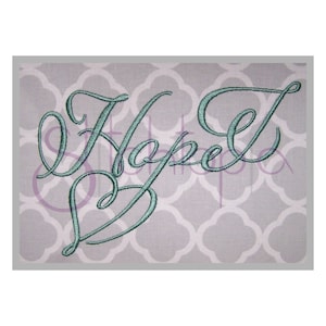 Hope 1 bordado conjunto de fuentes - 1 "2" 3" - 11 formatos máquina bordado fuente de bordado alfabeto corazón script bordado fuente - archivos de descarga instantánea