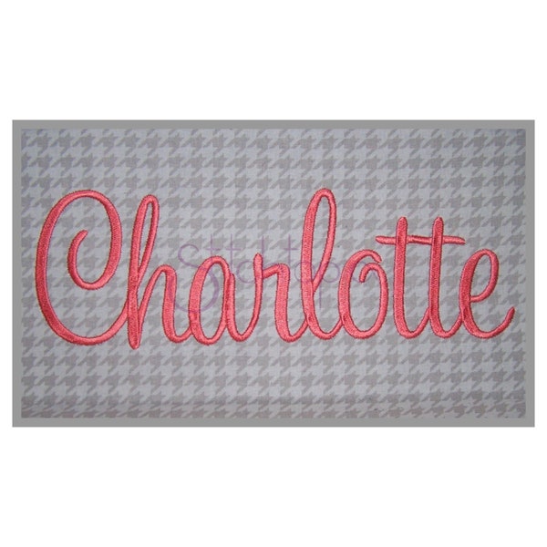 Charlotte Embroidery Font Set - 1" 1.5" 2" 2.5" 3" - Sweetheart Machine Embroidery Alphabet Font BX PES DST 11 Formats - Instant Download