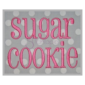 Sugar Cookie Embroidery Font .5" 1" 1.5" 2" 2.5" Formats bx dst exp hus jef pes shv vip vp3 xxx Machine Embroidery Fonts - Instant Download