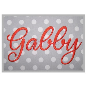 Gabby Embroidery Font 3&quot; 3.5&quot; 4&quot; 5&quot; 6&quot; - Formats: bx dst exp hus jef pes sew shv vip vp3 xxx Machine Embroidery Font - Instant Download