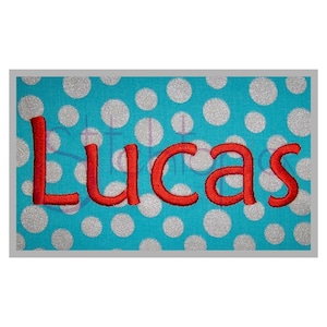 Conjunto de fuentes de bordado Lucas: 0,5", 1", 2" y 3" - 11 formatos Fuentes BX Fuente de bordado a máquina Fuente de bordado con bloques del alfabeto Archivos de descarga instantánea