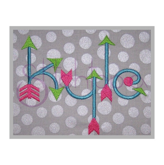 Arrow Embroidery Monogram  1" 2" 3" 4" - 11 Formats BX Fonts Machine Embroidery Font Alphabet Embroidery Fonts for Kids - Instant Download