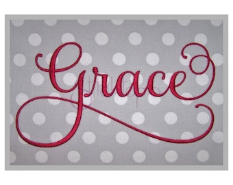 Grace Embroidery Font #1 - 5" 6" 7" 11 Formats Machine Embroidery Fonts Script Embroidery Fonts BX Fonts PES Fonts - Instant Download Files