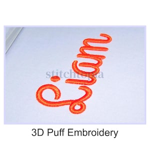 Liam 3D PUFF Embroidery Font 1.5&quot; 2&quot; 2.5&quot; Formats bx dst exp hus jef pes sew shv vip vp3 xxx Machine Embroidery Font Instant Download