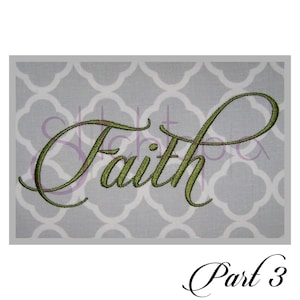 Faith 3 Embroidery Font Set - 4" 5" 6" - 11 Formatos BX Fonts Machine Embroidery Font Alphabet Script Embroidery Font Instant Download Files