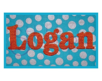 Logan Embroidery Font Set - 1", 2", 3" - 11 Formats BX PES DST - Chevron Filled Machine Embroidery Font Alphabet - Instant Download Files