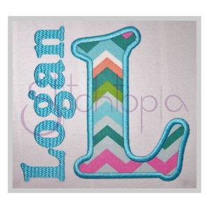 Logan Applique Monogram Set - 5" 6" 7" - Mayúsculas Sólo 11 Formatos BX Fuentes Máquina Bordado Applique Fuente - Archivos de Descarga Instantánea