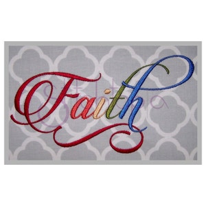 Faith 1-3 Juego completo de fuentes de bordado - 1" 2" 3" - Máquina bordado Fuentes Script Bordado Fuente PES BX Fuentes 11 Formatos Descarga instantánea