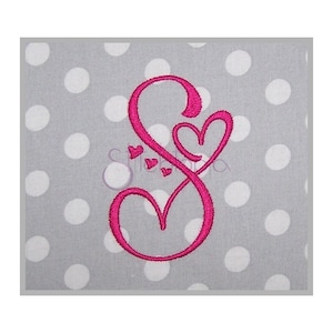 Sweetheart Embroidery Monogram Font 1&quot; 1.5&quot; 2&quot; 2.5&quot; 3&quot; 3.5&quot; - 11 Formats bx dst exp hus jef pes sew shv vip vp3 xxx - Instant Download Files