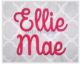 Ellie Mae Embroidery-lettertype 0,75&quot; 1&quot; 1,25&quot; 1,5&quot; 2&quot; Formaten bx dst exp hus jef pes sew shv vip vp3 xxx Machineborduurlettertype Direct downloaden