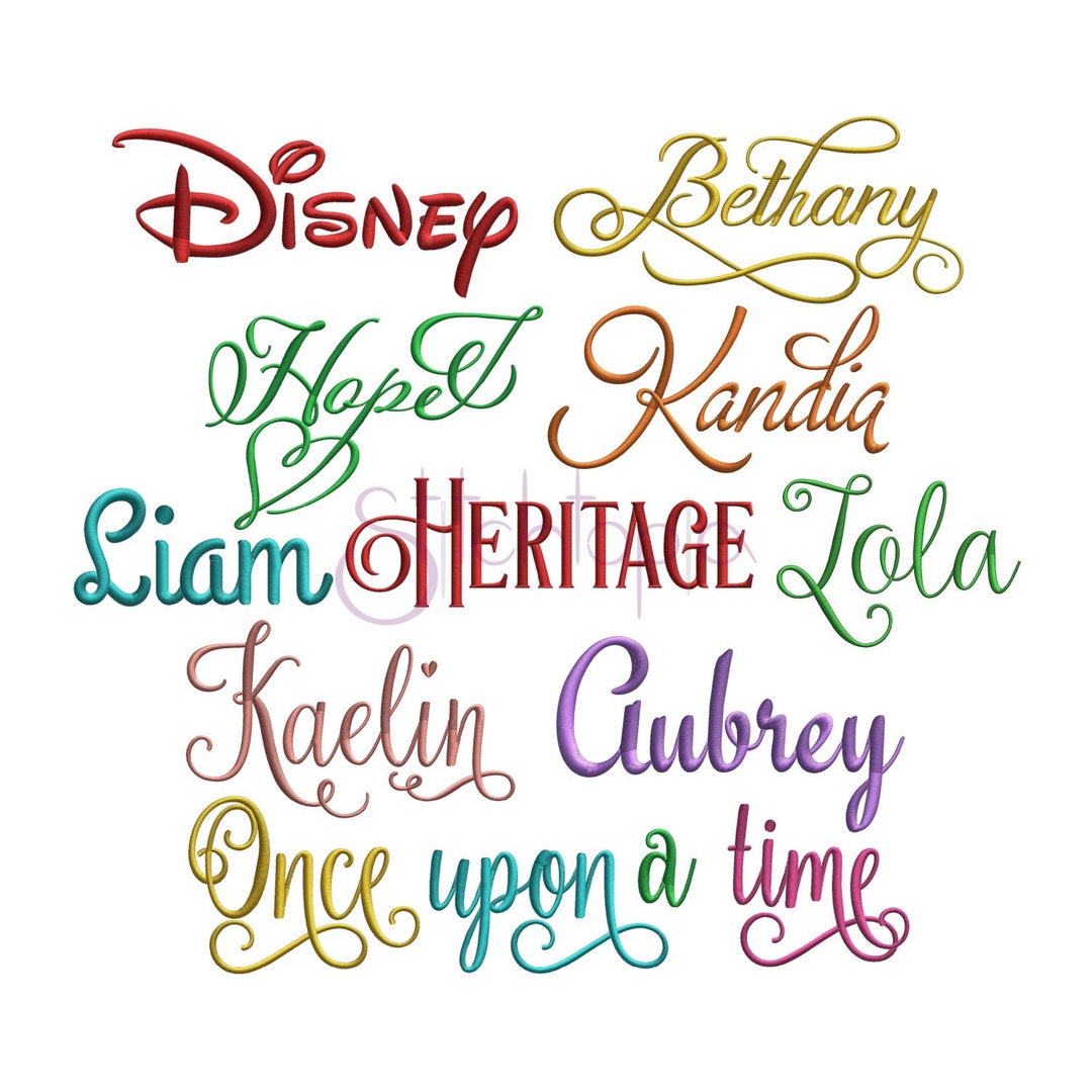 Machine Embroidery Script Script Embroidery Font Bundle #4 - 10 Machine Embroidery Fonts ...