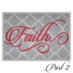 Faith 2 Embroidery Font Set - 4" 5" 6" - 11 Formats BX Font Machine Embroidery Font Alphabet Script Embroidery Font - Instant Download Files