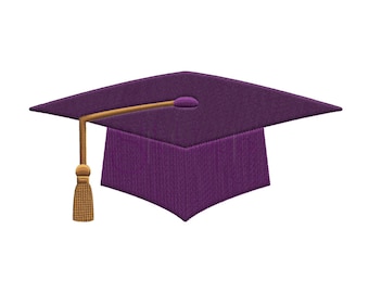 Diseño de bordado de birrete de graduación: 8 tamaños, 10 formatos, diseño de bordado a máquina digital con relleno PES DST: archivos de descarga instantánea