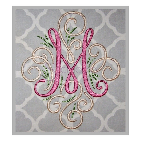 Adorn Monogram Set - 5″ 6″ - Machine Embroidery Fonts - Script Embroidery Font - BX Fonts Monogram Embroidery Fonts - PES Fonts - 11 Formats