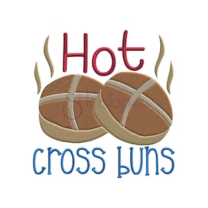 Nursery Rhymes Hot Cross Buns Embroidery Design - 6 Sizes 10 Formats DST PES VP3 Machine Embroidery Designs - Instant Download Files