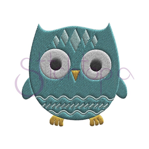 Forest Animals Owl Embroidery Design - 7 sizes 10 Formats PES DST - Filled Digital Machine Embroidery Design - Instant Download Files