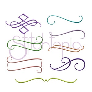 Grace Embroidery Accent Set 17-24 - 8 Designs 10 Formats Included Machine Embroidery Monogram Accent Designs - Instant Download Files