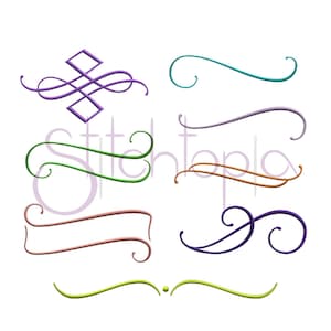 Grace Embroidery Accent Set 17-24 - 8 Designs 10 Formats Included Machine Embroidery Monogram Accent Designs - Instant Download Files